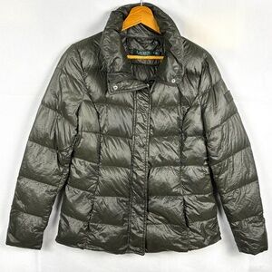 Lauren Ralph Lauren Women's Down Puffer Coat Jacket Sz M Shimmery Outerwear Pack